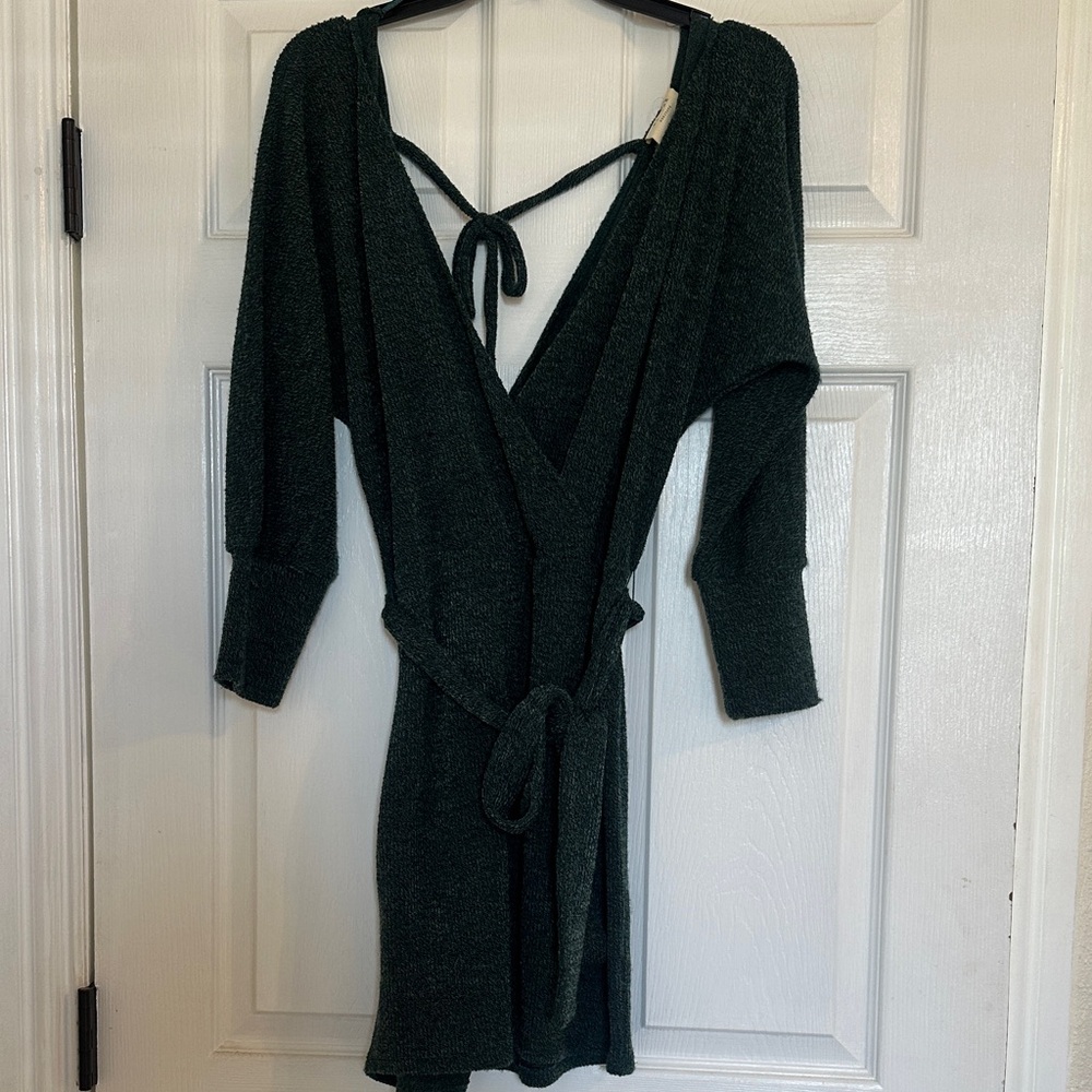 Harper Dark Green Long Sleeve Dress